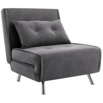 Sillón cama convertible de tela antracita URIBIA
