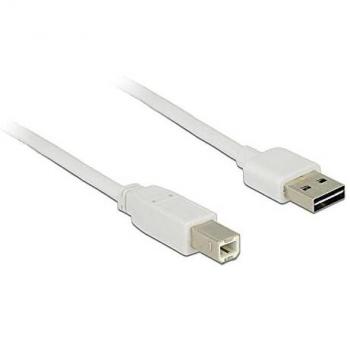Cable USB 2.0 A a B de 5m, Blanco, Conectores Easy