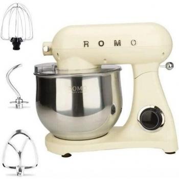 Batidora Amasadora Orbital 1800W 8L Profesional 6 Velocidades Diseño Retro Vintage Color Crema