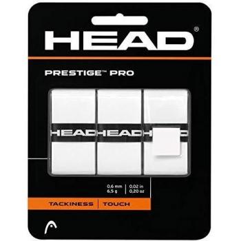 Head Overgrip Prestige PRO - Lote de 3 paquetes de 0,6 mm, color blanco