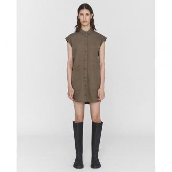 Noisy May - Vestido corto con cuello camisa, diseño moderno, manga larga, cierre de botón, tejido ligero y cómodo, ideal para ocasiones casuales