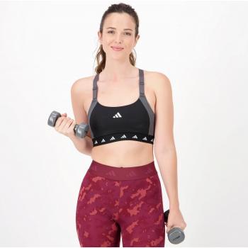 Sostén deportivo Adidas Powerimpact Medium-support Techfit Colorblock para mujer, color negro, talla XS / AC