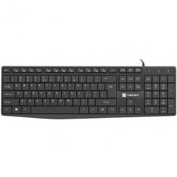 Teclado Natec Nautilus US Slim - Retroiluminado - Negro