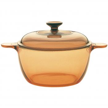 Visions - Olla de vidrio Pyroceram, con tapa de vidrio, de 1,5 litros, color marrón