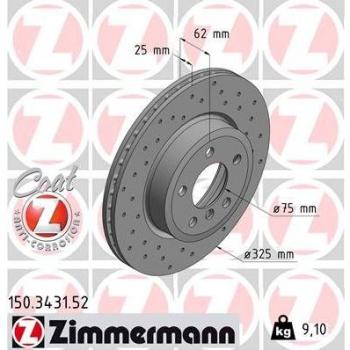 Disco de freno ZIMMERMANN 150.3431.52