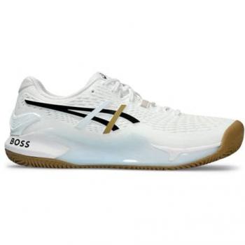 Zapatillas de Tenis ASICS Gel-Resolution 9 para Hombre - Tierra Batida, Color Blanco y Negro