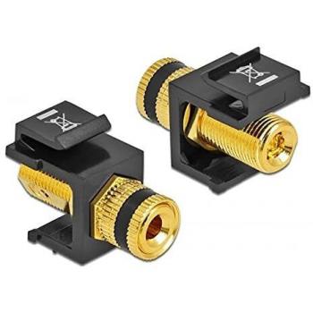 Módulo Keystone Delock con Poste de Conexión Negro y Tuerca de Rosca, 0.03 m, Cable USB