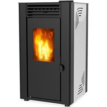 Estufa de pellets SUPRA ORPHÉE 8 BLANC, 8kW, alta eficiencia, capacidad depósito de 15kg, sistema de limpieza, autonomía hasta 22 horas, color blanco