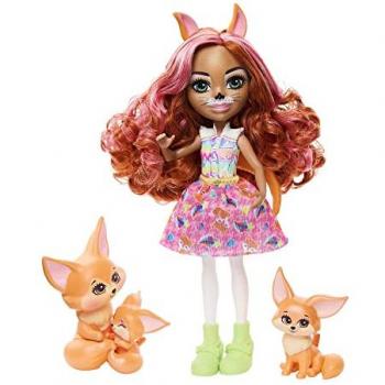 Muñeca Enchantimals Fiesta Encantada Familia de Zorros del Desierto con Accesorios y Mascotas, Juguete para +4 años (Mattel HNT60)
