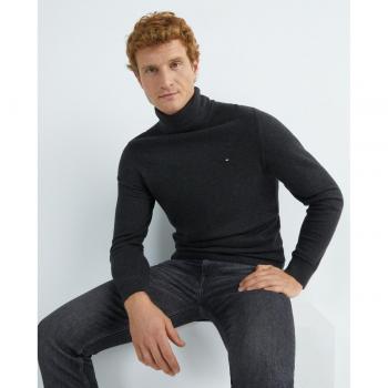 Jersey de Cuello Alto Tommy Hilfiger Pima Algodón Cashmere con Logo Bordado para Hombre - Color Gris - Talla S