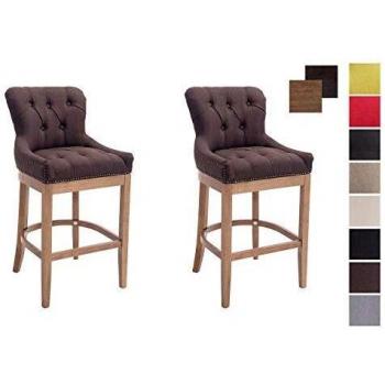 Set de 2 Taburetes Lakewood en Tela Marrón Antiguo Claro
