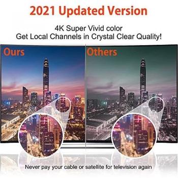 2021 Más Nuevo Antena de TV Interior,380KM Rango Amplificador de Señal Inteligente Antena de TV Digital para Interiores Canales de TV 1080P 4K Gratuitos,para Todos los Televisores Cable Coaxial de 5M