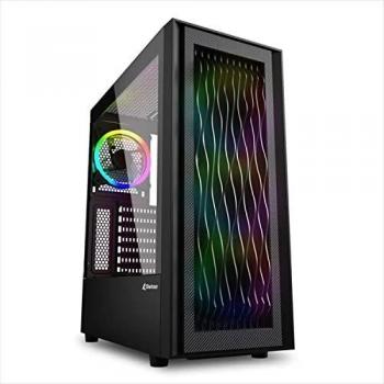 Sharkoon RGB Wave ATX Gaming PC Case with Tempered Glass, 2x USB 3.0, and 1x USB-C