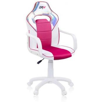 Silla Gaming DUEHOME Iris - Blanco/Rosa - Ajustable 98-108 cm de Alto, Ancho 46,5 cm