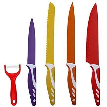Swiss Home Colors Set de Cuchillos, Acero Inoxidable, Multicolor, 38x3.5x20 cm