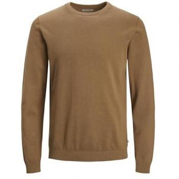Suéter de Hombre Jack & Jones Jersey Básico de Cuello Redondo, Color Marrón, Talla XXL