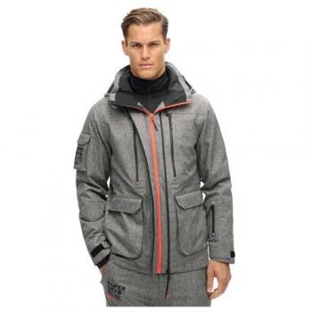 Chaqueta de esquí Superdry Peak Rescue para hombre en gris oscuro, deportiva, con elastano y sostenible