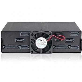 Icy Dock MB608SP-B Caja para Disco Duro Externo 2.5/3.5 Carcasa de HDD/SSD Negro con Panel Bahía Intercambiable