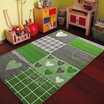 Alfombra Infantil Tejida Rectangular 80x150 cm Verde Bambino