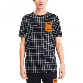 Puma Recheck Pack tee Camiseta, Hombre, Cotton Black-AOP, M
