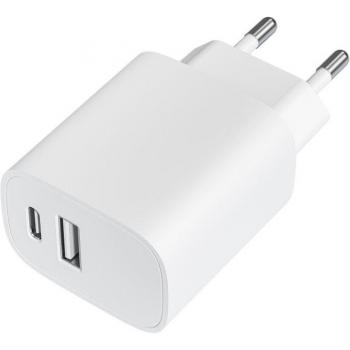 Leotec Cargador Universal de Pared 20W con 1x USB-C PD (Power Delivery) y 1x USB-A Blanco
