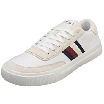 Tommy Hilfiger TH Cupset RWB Leather Sneakers - White - Men's Size 44