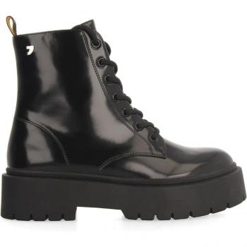 Botines Gioseppo Mujer Negro Biker Cordones Doble Piso