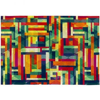 RODIER - Alfombra Decorativa Cromis Multicolor de Algodón 140x200cm