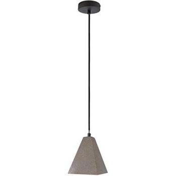 Lámpara colgante pirámide de cemento LED E27 gris oscuro para cocina, pizzería y bar 230V