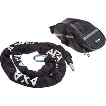AXA P/Cand.fusion/Defender/Solid Plus/Victory 5.5 Segu.15+funda, Cadena Rlc Largo 140 Cm Grosor Mm Ne Unisex, Noir
