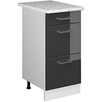 Mueble Bajo Universal R-Line, Antracita Alto Brillo, 40 cm con Cajones