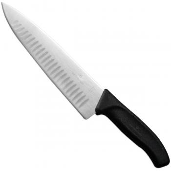 Cuchillo de Chef Victorinox Swiss Classic 20 cm con hoja extra ancha y alvéolos, mango ergonómico, color negro