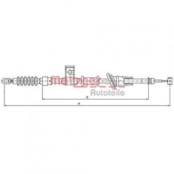 Cable de accionamiento para freno de estacionamiento METZGER 10.8221