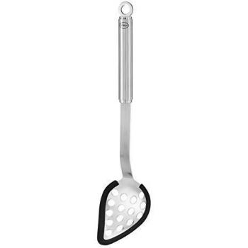 Rösle Multifunctional Spoon with Silicone Edge, Stainless Steel and Round Handle, Dishwasher Safe 35 x 8 x 6 cm
