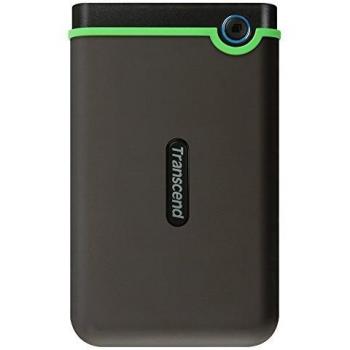 Transcend 4 TB Rugged Portable Hard Drive - Shock Resistant USB 3.1 Gen 1 StoreJet Iron Gray- TS4TSJ25M3S