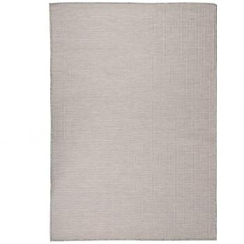 Alfombra de exterior tejido plano estampado de hoja 140x200 cm color gris, taupé y azul - Alfombra de área para sala de estar, dormitorio, habitación y salón