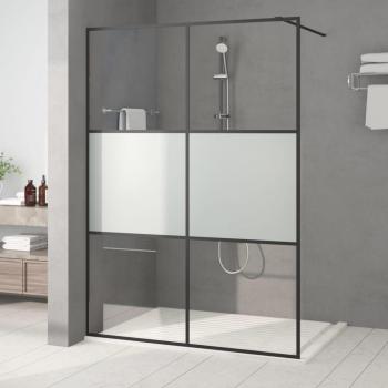 Mampara de ducha en vidrio esmerilado semiesmerilado negro 140x195 cm ESG