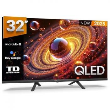 Televisor Smart TV 32 Pulgadas QLED Android 11 con Google Assistant y Control por Voz - TD Systems PRIME32C20GLQ