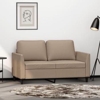 Sofá 2 plazas de cuero sintético color cappuccino 140 cm