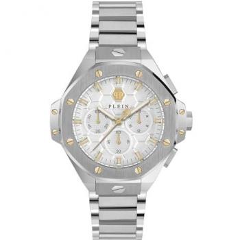Philipp Plein Chrono Royal Silver Stainless Steel Watch, White Female, Size: ONE SIZE
