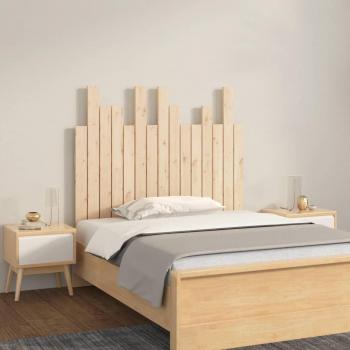 Cabecero de cama de pared 95,5x3x80 cm madera maciza de pino marrón vidaXL
