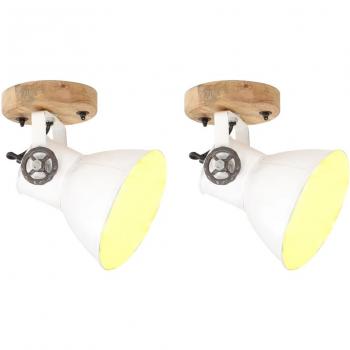 Pack 2 Focos de Pared Industriales E27 Blancos