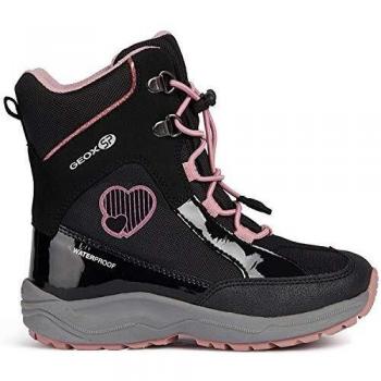 Geox Niñas Botas de Nieve New Alaska Girl, Chica Botas,Botas de Invierno,Botas térmicas,moonboots,canadienses,Black/Pink,29 EU / 11 UK Child