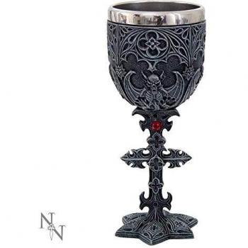 Nemesis Now Vampiros cáliz 18,8 cm negro, resina con inserto de acero inoxidable, talla única