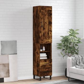 Aparador de madera multicapa ahumado de roble 34,5x34x180 cm