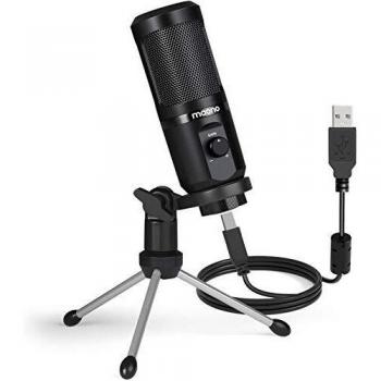 Micrófono USB con Ganancia de micrófono,MAONO 192Khz/24Bit Podcast PC Micrófono de Condensador para computadora para grabación, Juegos, transmisión, Voz en Off, Youtube, Twitch, Skype