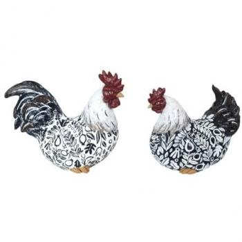 Set de 2 Figuras de Gallo Rústicas Signes Grimalt 10x22x18cm