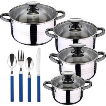 BATERIA DE COCINA 8 PIEZAS INDUCCION SAN IGNACIO HITA CON CUBERTERIA
