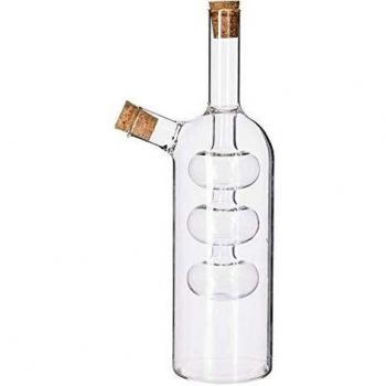 Botella de Aceite y Vinagre 2 en 1 Diseño en Vidrio - Transparente - 500 ml