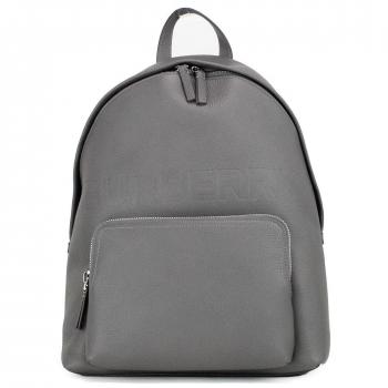 Burberry Abbeydale Large Charcoal Grey Pebbled Leather Backpack